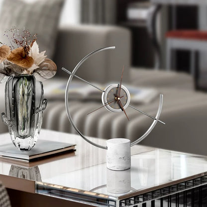 Luxury Redefined Modern Timepiece with a Marble Base