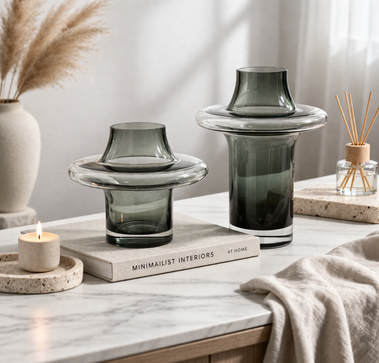 Modern Elegant Glass Vases SET OF 2