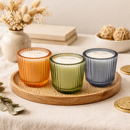 Scented Glass Candles in Elegant Colors