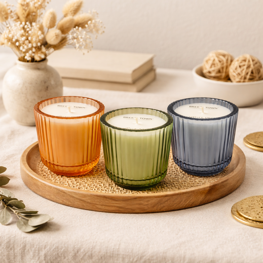 Scented Glass Candles in Elegant Colors