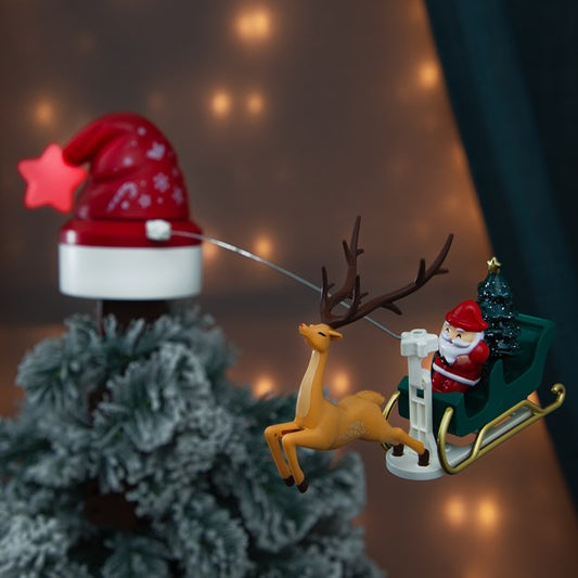 Animated Christmas Tree Topper with Santa – Music & Lights