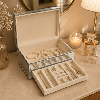 Mirrored Jewelry Organizer Box