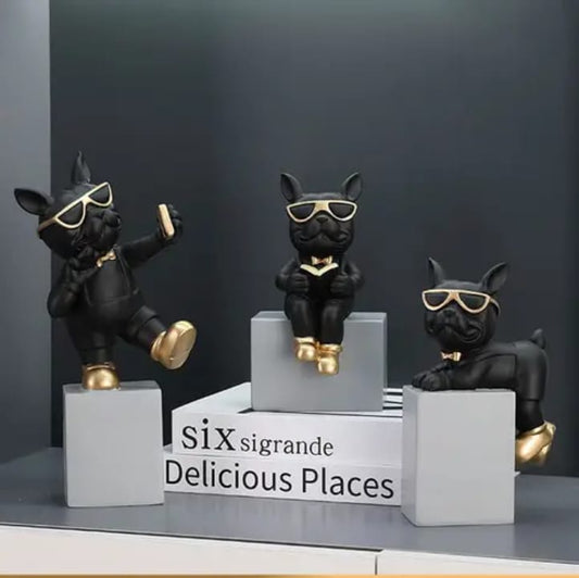 Modern Decorative Dog Figurine Set