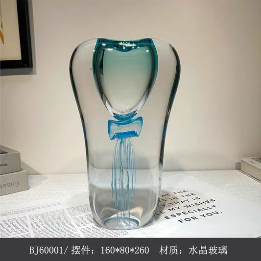 Ocean Blue Elegance Crystal Vase