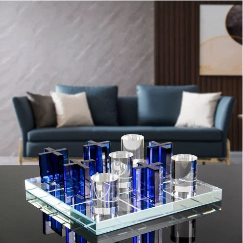 Glass Tic Tac Toe With Glass Base