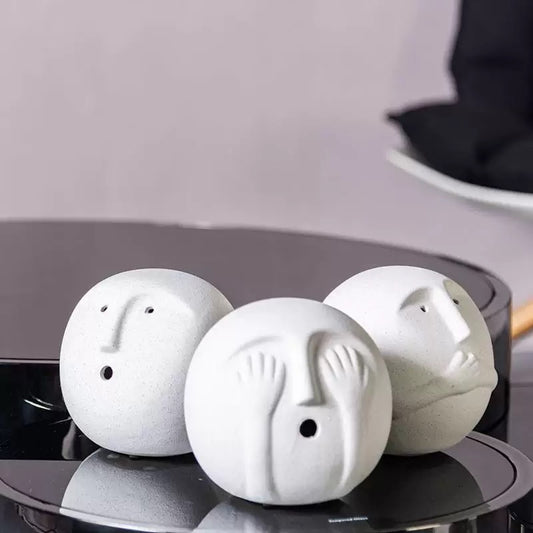 Set Of 3 Ceramic Decor Sculptures