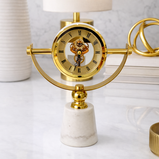 Desk Clock with Marble Base
