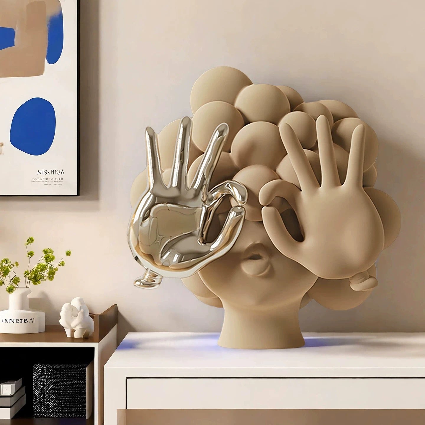 Velvet Abstract Sculpture — modern luxury décor