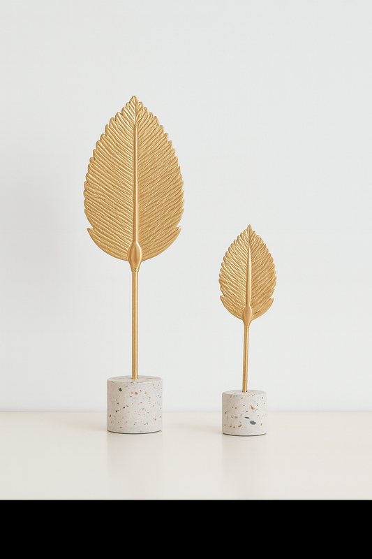 Set of 2 Leaves Metal With Mosaic