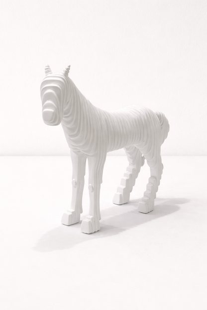 Modern White Horse Sculpture