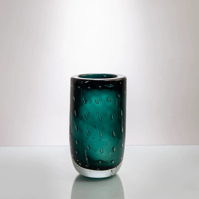 Green Murano Glass Vases