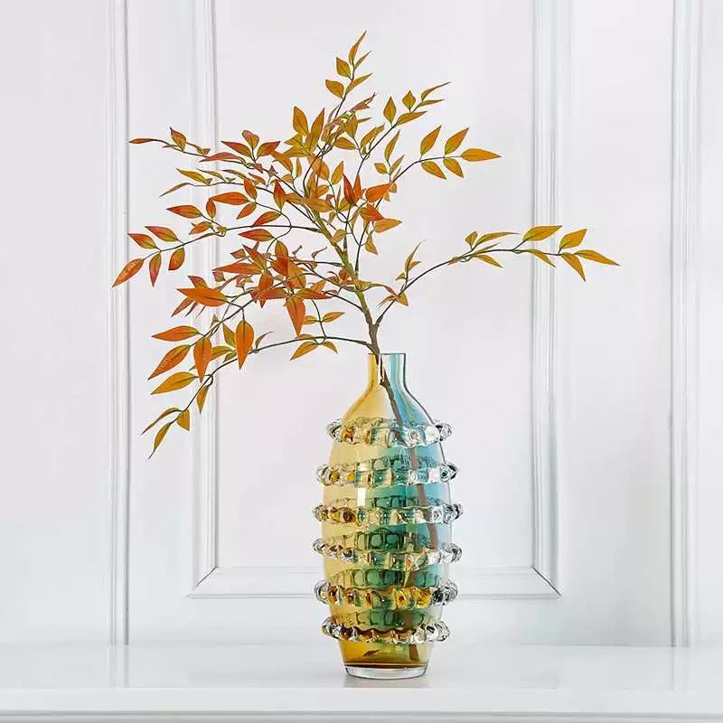 Colored Prominent Glass Vase - Set Of 2