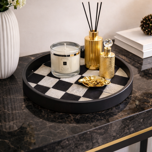 Natural Horsehair Tray with Modern Touch