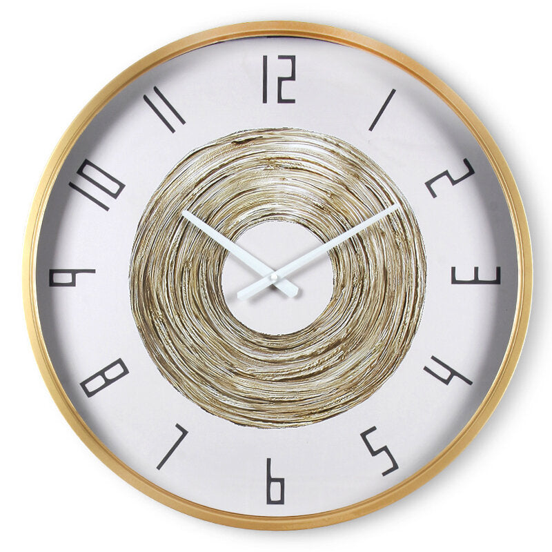 Modern Golden Frame Wall Clock – Artistic Center Design
