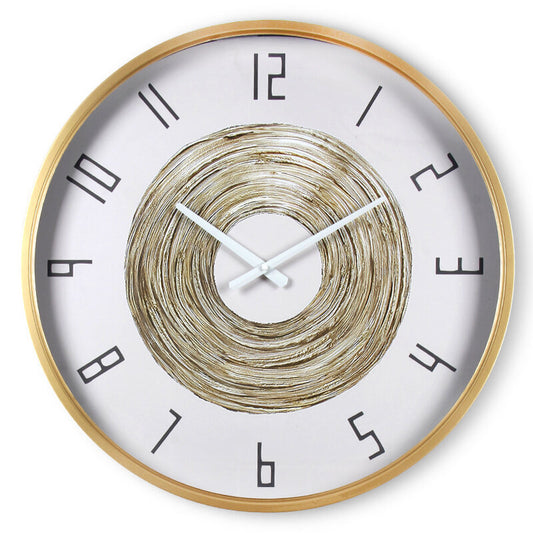 Modern Golden Frame Wall Clock – Artistic Center Design