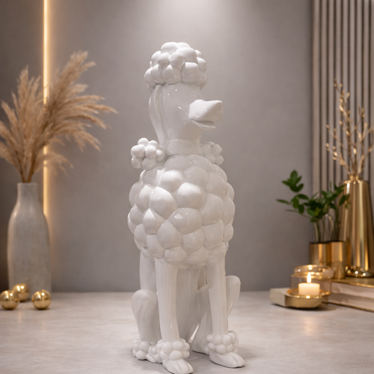 Luxury White Poodle Sculpture 70cm