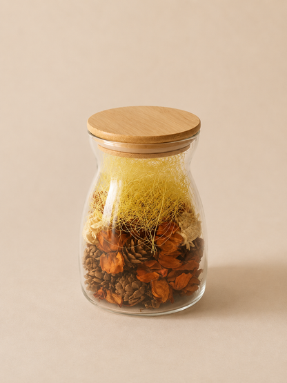 Decorative Botanical Glass Jar