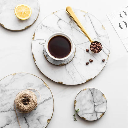 Decorative Round/ rectangle Jewelry Marble Tray