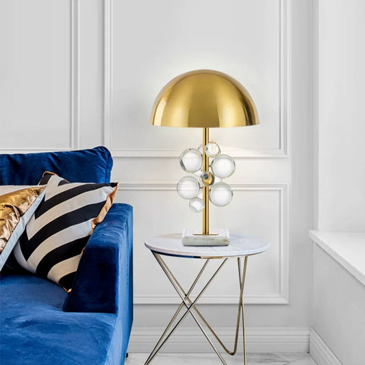 Crystal Table Lamp With Marble Base
