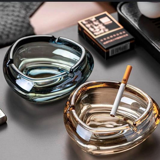 Modern Glass Ashtrays - Pack Of 2 Same Color