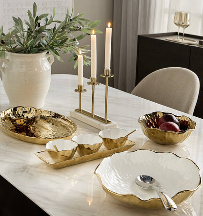 Luxurious Gold & Marble Candle Holder