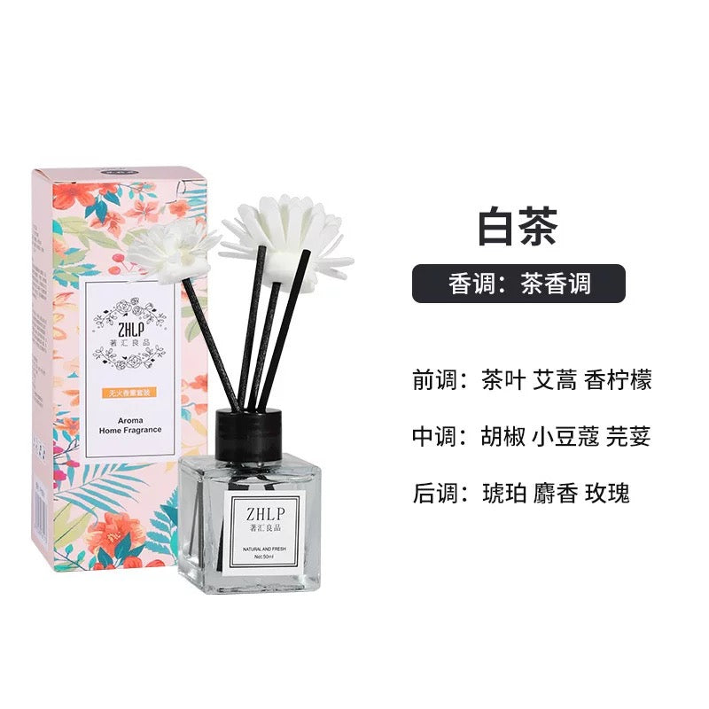 50ML Reed Diffuser With Flowers - Pack Of 2