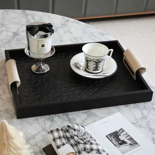 Set of 2 Leather Trays