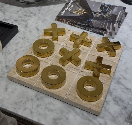 Marble & Stainless Tic Tac Toe