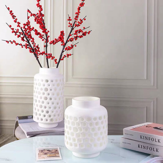 Set Of 2 Polka Dots Glass Vases