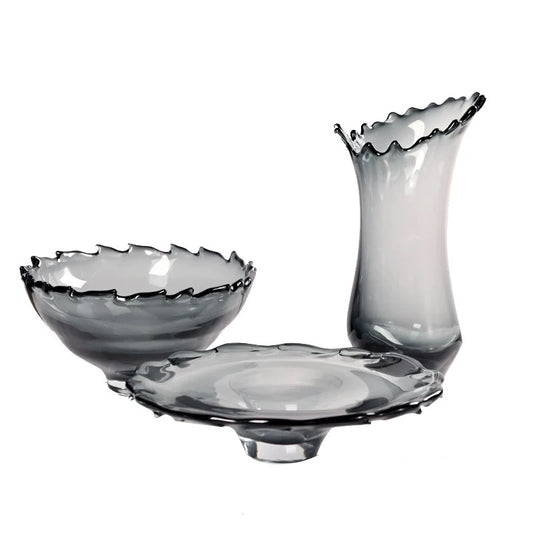 Smokey Glass Center Pieces