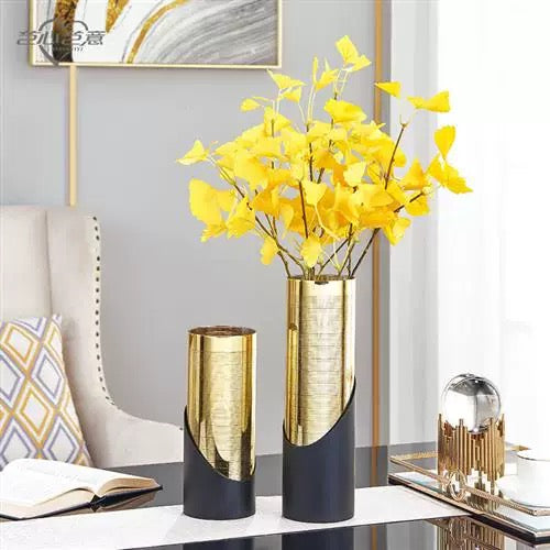Set Of 2 Stainless Vases