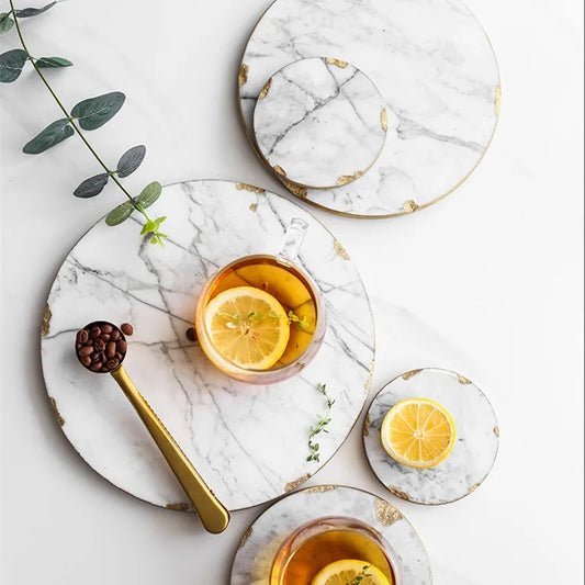 Decorative Round/ rectangle Jewelry Marble Tray