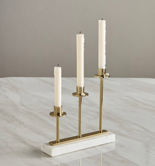 Luxurious Gold & Marble Candle Holder