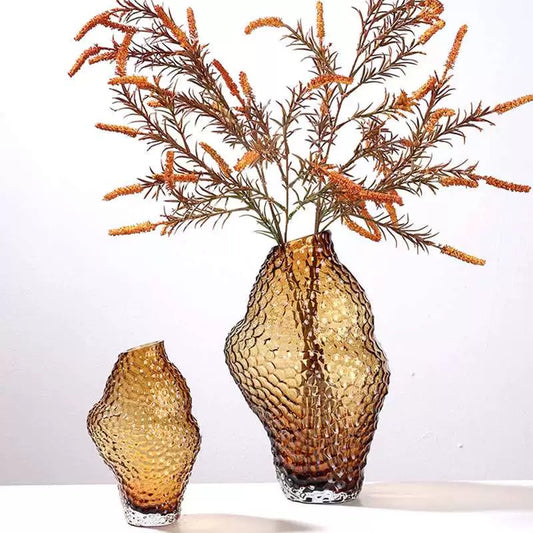 Artisanal Amber Glass Vases