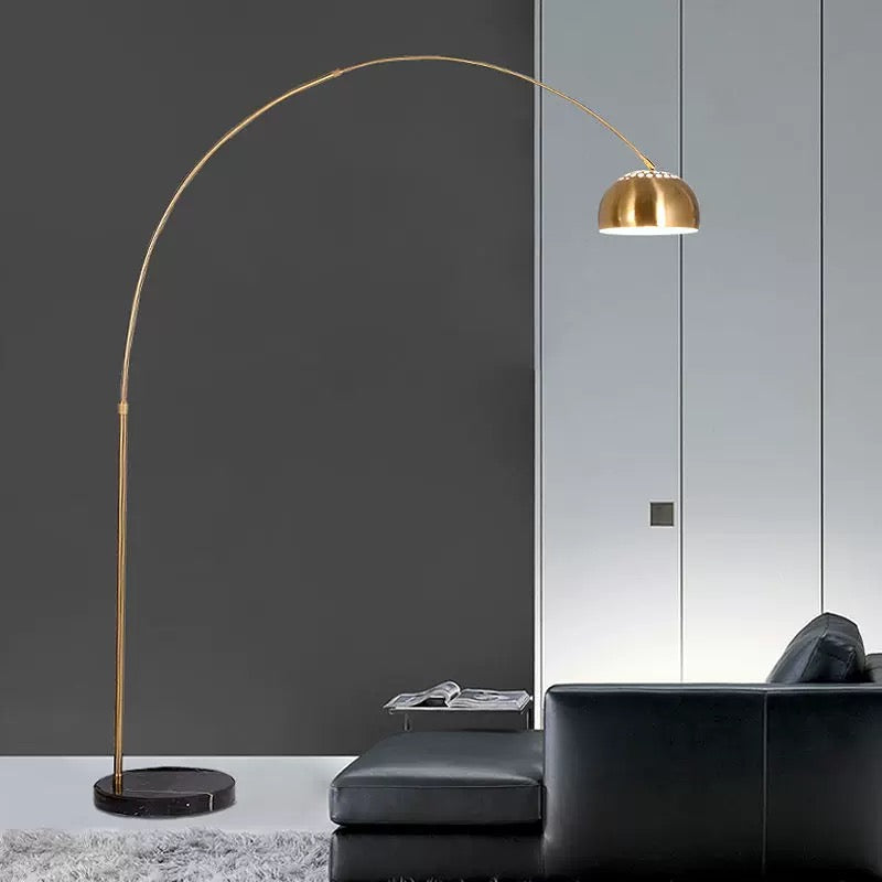 Stainless Floor Lamp With Marble Base