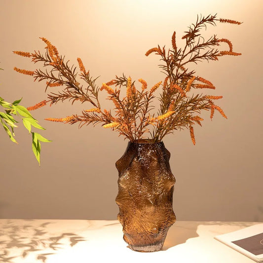 Brown Glass Vases - Set of 2