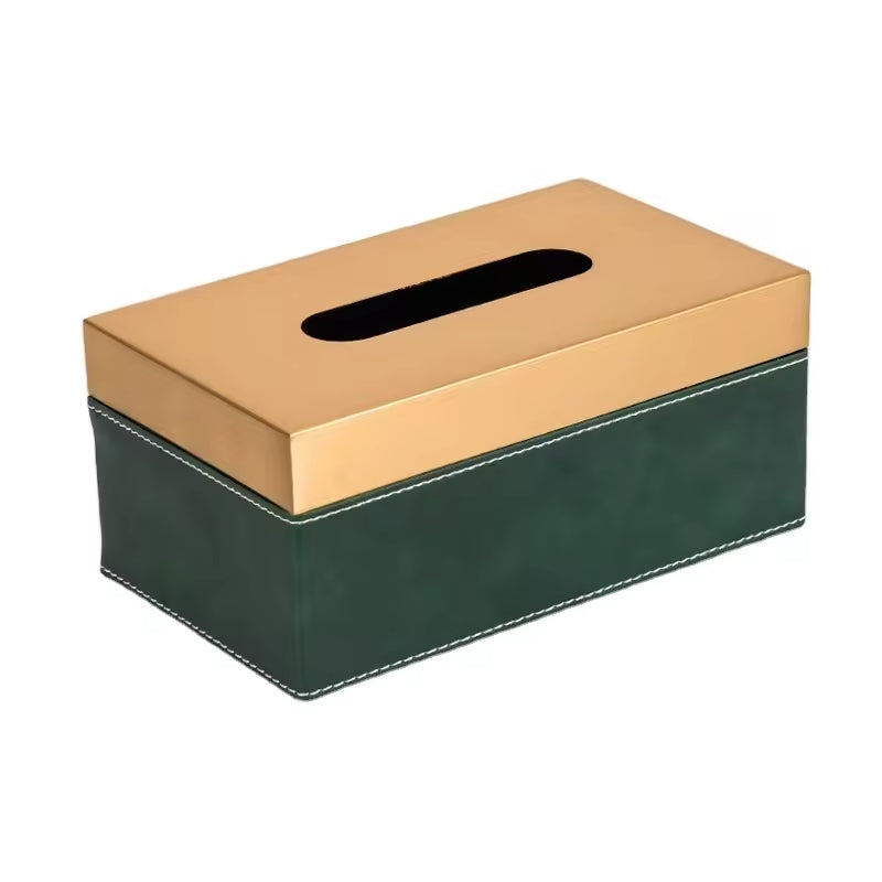 Leather & Stainless Tissue Box