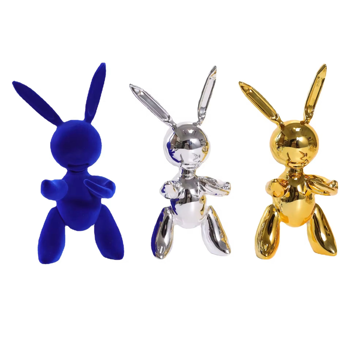 Three Color Resin Rabbit Ornament Creative Electroplating Silver Gold Small Home Crafts