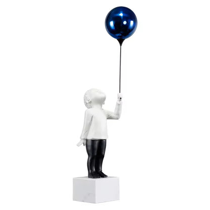 Charming Balloon Boy Decorative Figurine With Marble Base