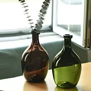 Hand Blown Green Glass Vase