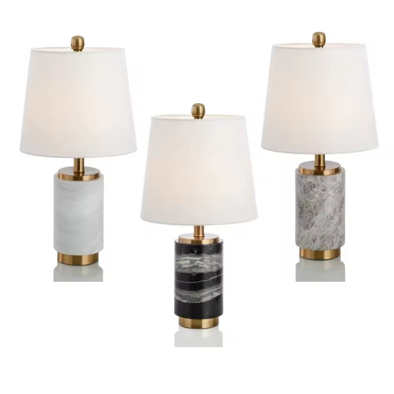 Marble Table Lamp With Stainless Touch