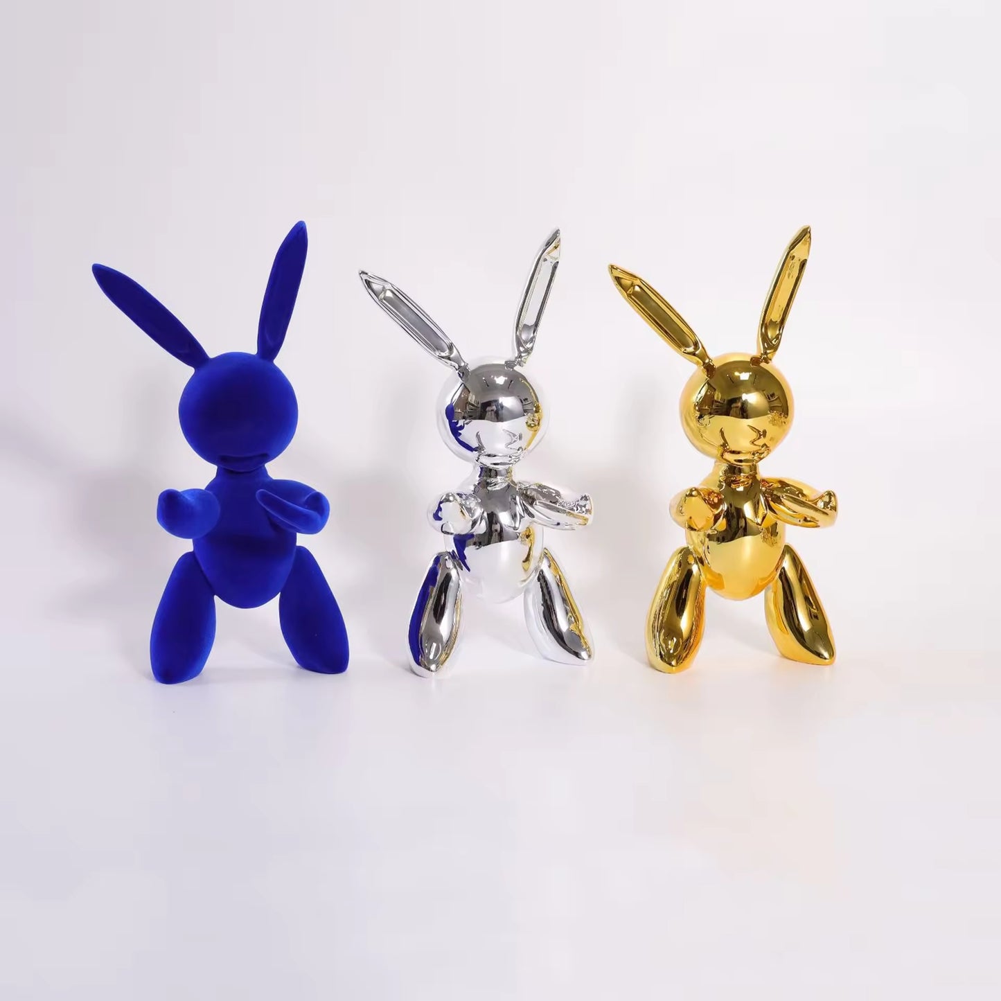 Three Color Resin Rabbit Ornament Creative Electroplating Silver Gold Small Home Crafts