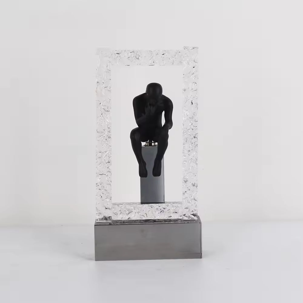 Crystal Sculpture Thinker Statue, Thinking figurine Ornament