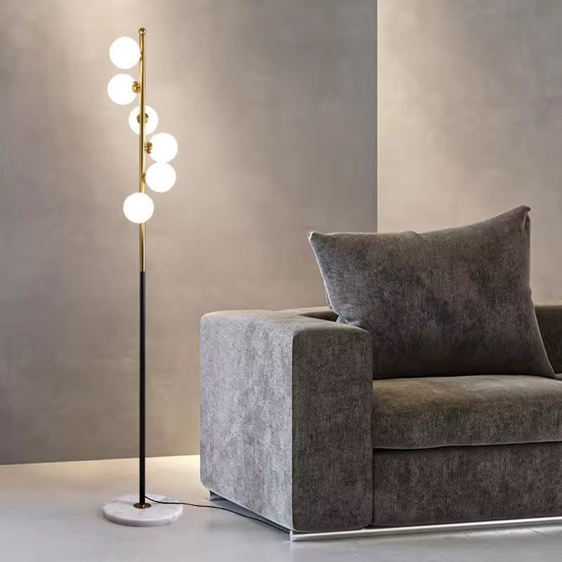 Marble Floor Lamp With 6 Bulbs