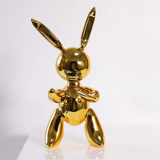 Three Color Resin Rabbit Ornament Creative Electroplating Silver Gold Small Home Crafts