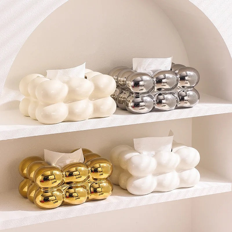 Modern Chrome Bubble Tissue Box Holder