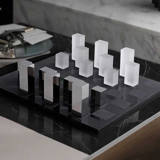 Unleash Your Strategic Style: Modern Glass Chess Set