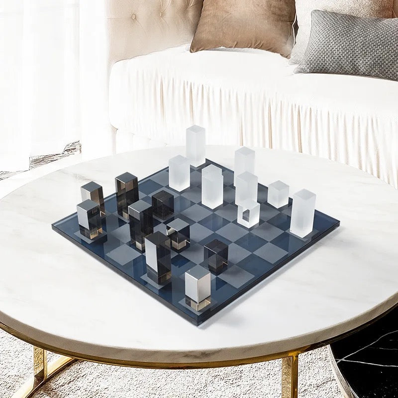 Unleash Your Strategic Style: Modern Glass Chess Set