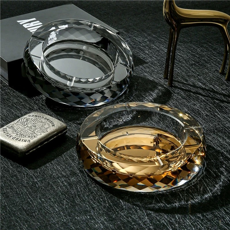 Rounded Crystal Ashtray