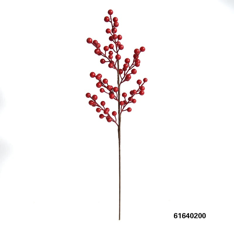 Red Berry Stem - Festive Holiday Decor